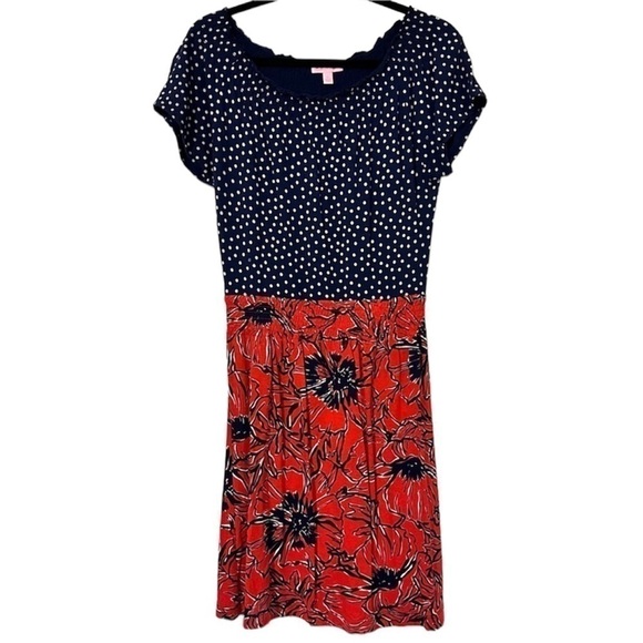 Lilly Pulitzer Kelsi Dress Polka Dot Floral - Picture 1 of 5